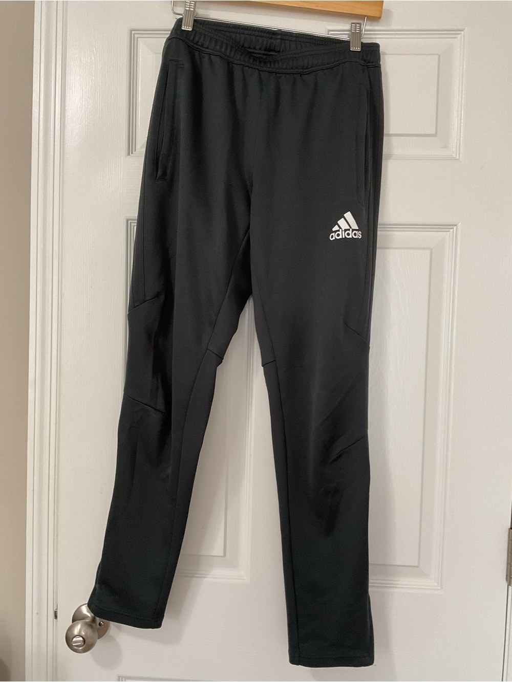 adidas Black Kids Athletic Joggers with White Logo